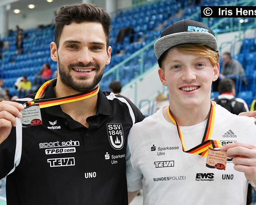 Die Ulmer Tim Nowak (li.) und Manuel Eitel wollen in Tallinn ihre Siebenkampf-Bestmarken angreifen.